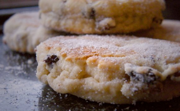 Closeup of Welsh cakes