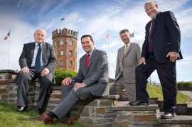 L-r: David Gilbert, manager of regeneration and leisure, Carmarthenshire County Council, Cllr David Phillips, leader of City & County of Swansea Council & chair for the Swansea Bay City Region, Steve Phillips, chief executive of Neath Port Talbot County Borough Council, Cllr David Pugh, Pembrokeshire County Council pantry member for economic climate, tourism and communities