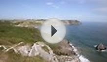clip 51927715: South Wales coast Three Cliffs Bay the