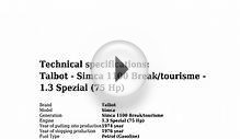 Talbot - Simca 1100 Break/tourisme - 1.3 Spezial (75 Hp