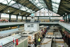 view over Cardiff Market stores